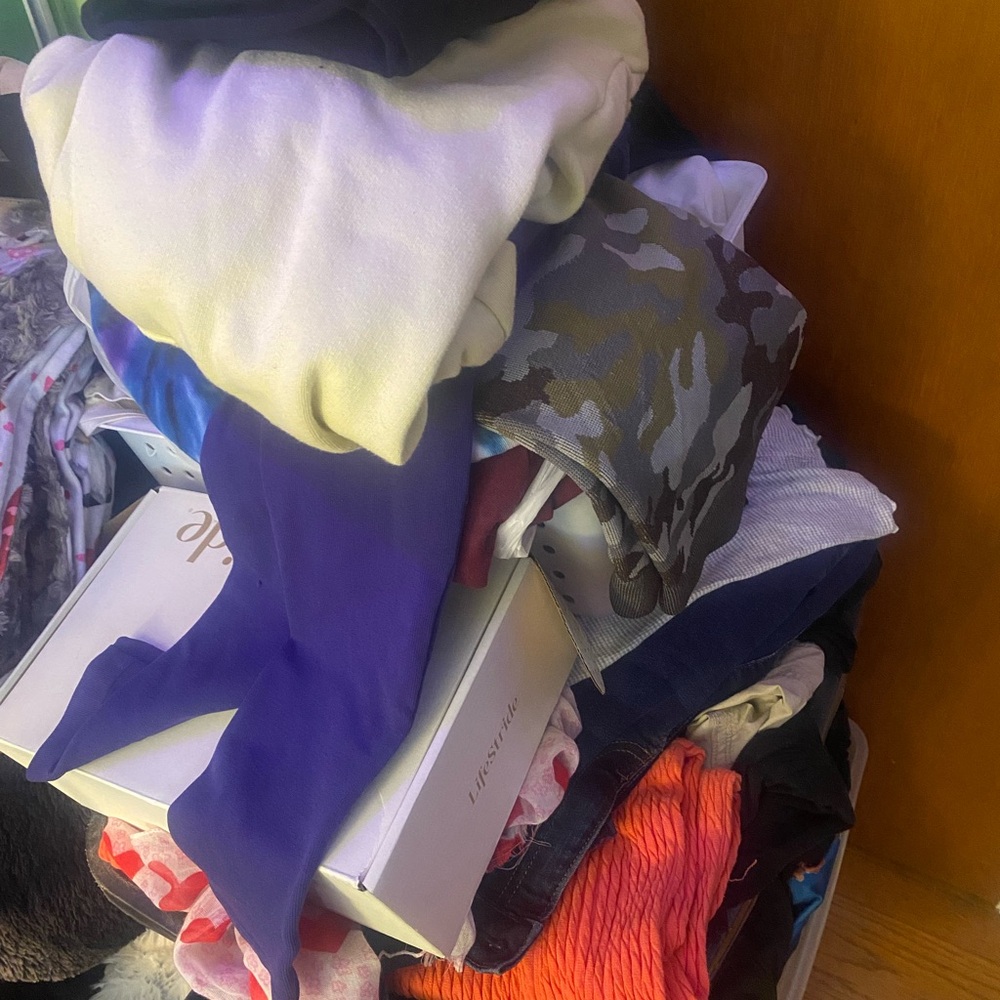 Priority box filled with women’s small clothes